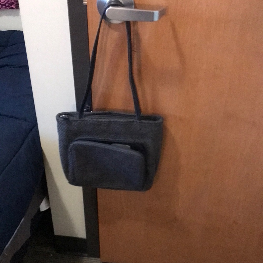Grey fabric handbag​